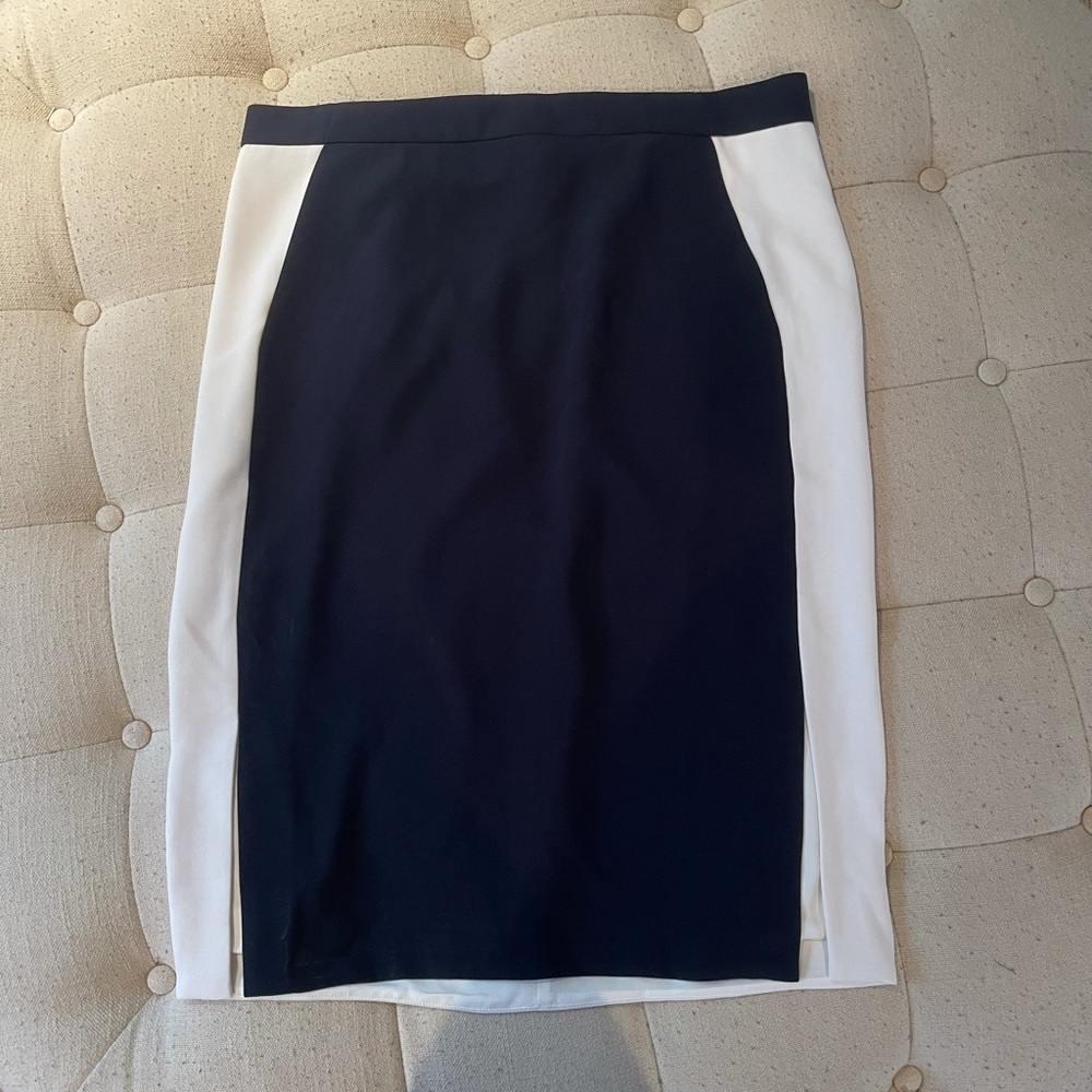 Navy and white jcrew pencil skirt
